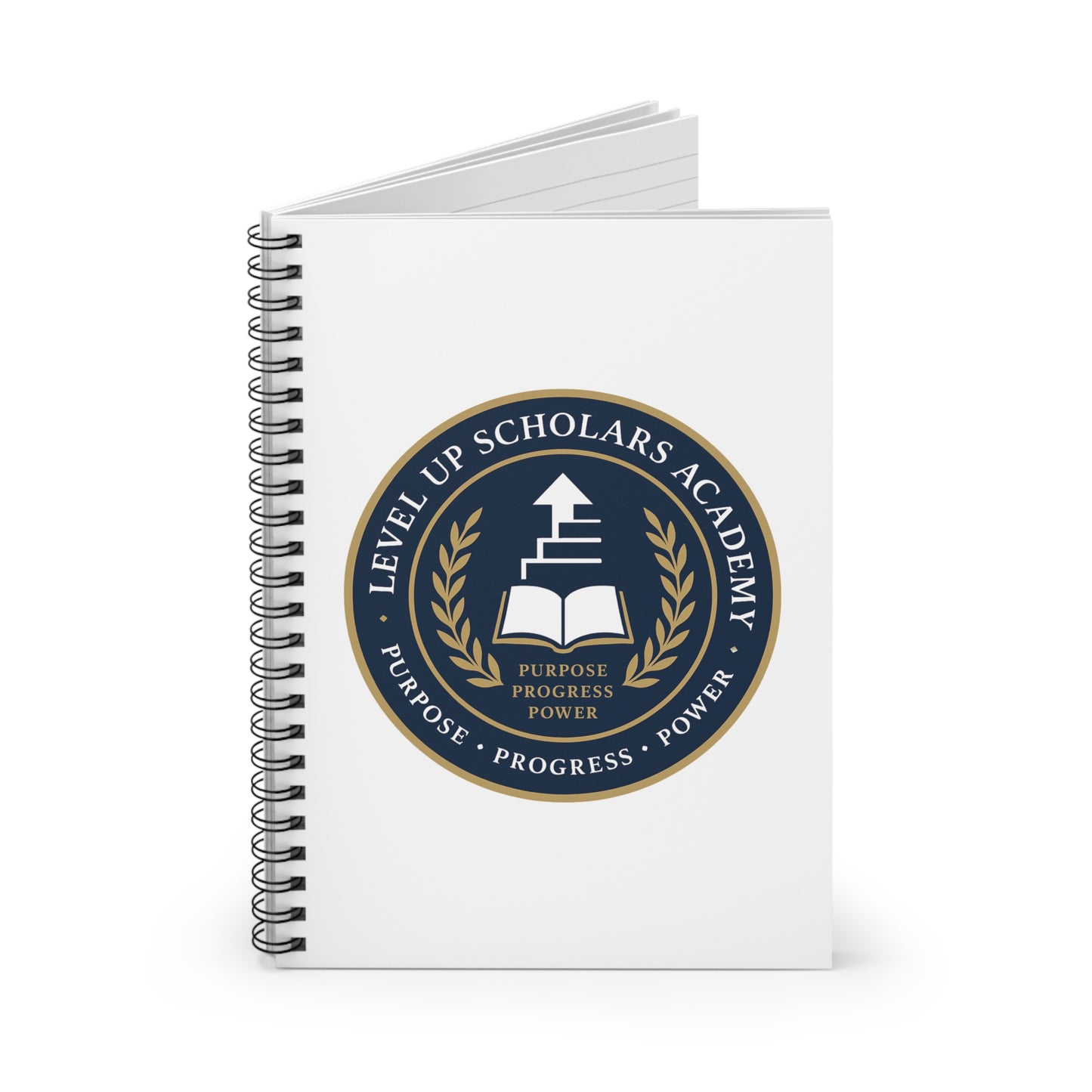 Level Up Scholars Academy Spiral Notebook - Purpose Progress Power, Academic Journal, Student Planner, Gift for Graduates, School Supplies