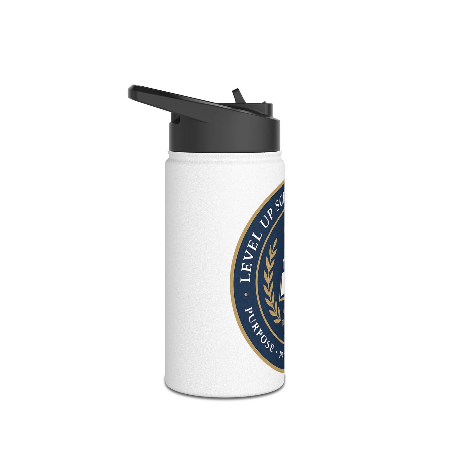 Motivational Stainless Steel Water Bottle - Purpose Progress Power, Eco-Friendly Drinkware, Gift for Students, Teachers, Academics