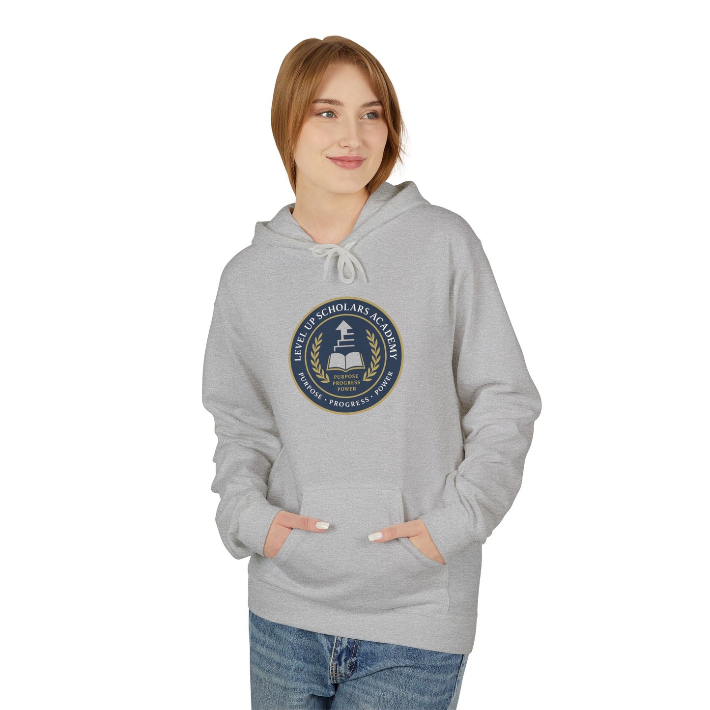 Inspirational Fleece Hoodie - "Lean In Level Up" Motivational Sweatshirt for Creative Minds, Gift for Entrepreneurs, Stylish Comfort Wear
