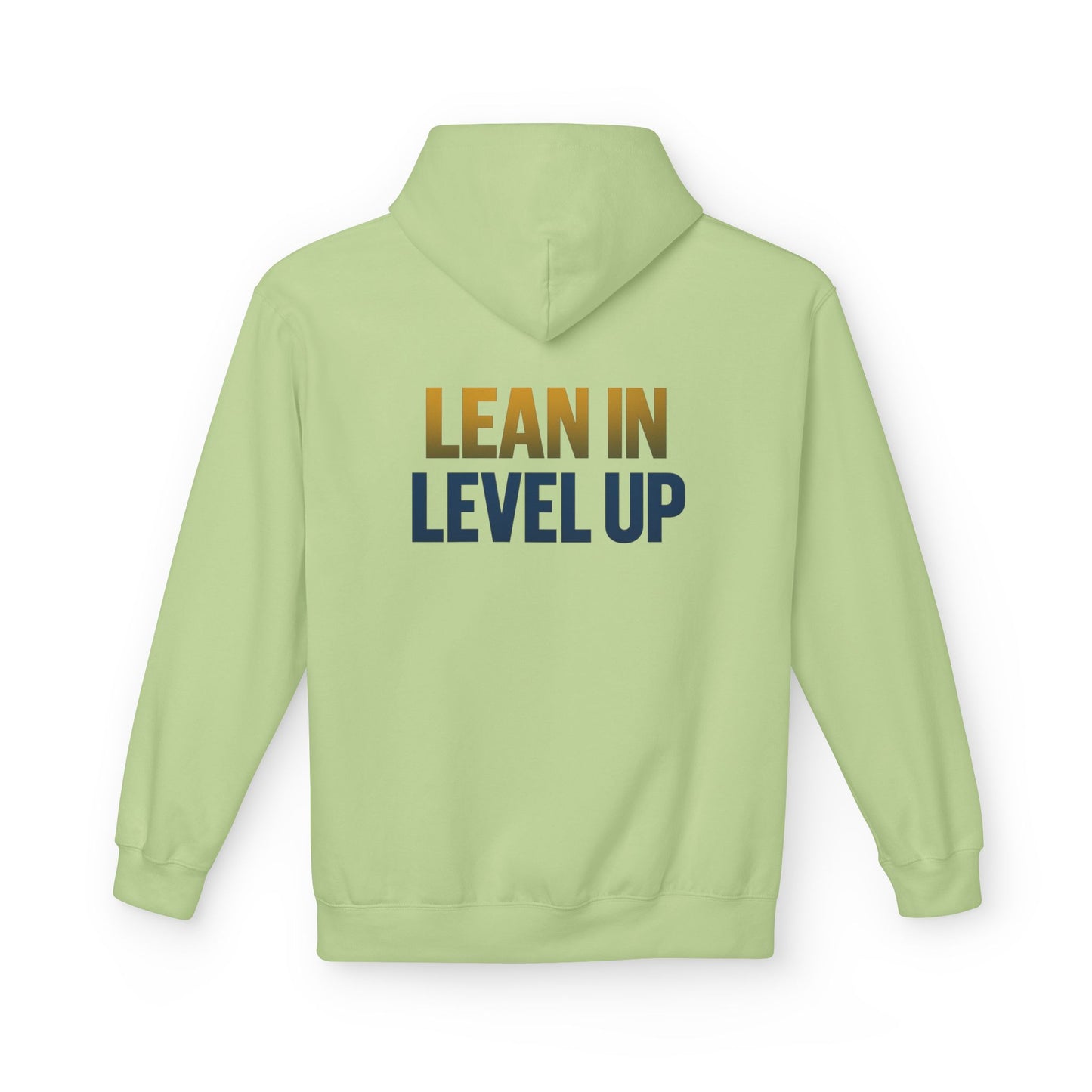 Inspirational Fleece Hoodie - "Lean In Level Up" Motivational Sweatshirt for Creative Minds, Gift for Entrepreneurs, Stylish Comfort Wear