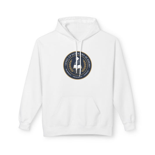 Inspirational Fleece Hoodie - "Lean In Level Up" Motivational Sweatshirt for Creative Minds, Gift for Entrepreneurs, Stylish Comfort Wear